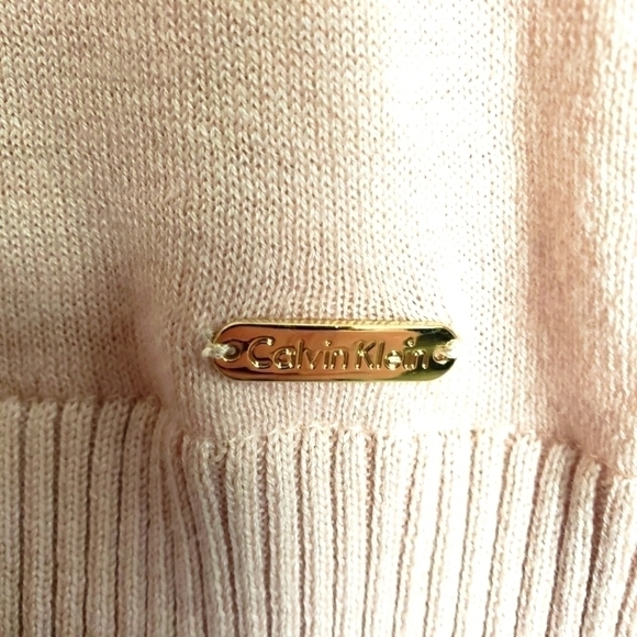 Calvin Klein 3/4 Sleeve Sweater Pink  Lightweight Shirt bottom Size M - Picture 5 of 7